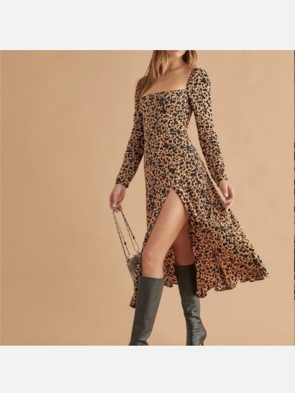 Reformation Leopard Print Sigmund Dress Size 2P